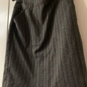 Candie's Charcoal Pinstripe Midi Skirt